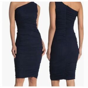 NWT Nordstrom Love X‎ Design One Shoulder Bodycon Dress Ruched Mesh Size Medium